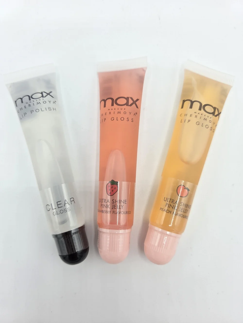 Lip Gloss Trio - Clear, Pink Jelly & Peach Jelly